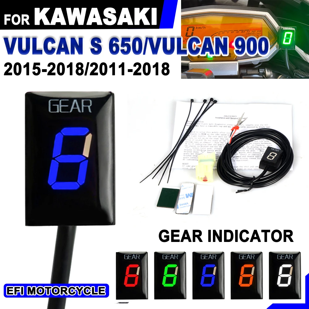 1-6 LED Gear Indicator Speed Display Meter for Kawasaki Vulcan 900 2011 Vulcan S 650 2015 2016 2017 2018 Motorcycle Accessories