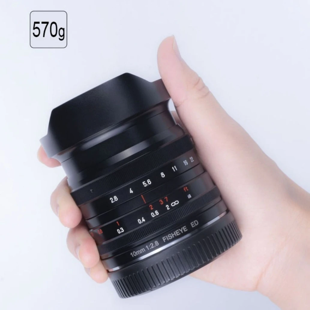 Obiettivo fisheye da 10 mm f2.8 full frame per Sony R4 Canon R3 Nikon ZL porta FE