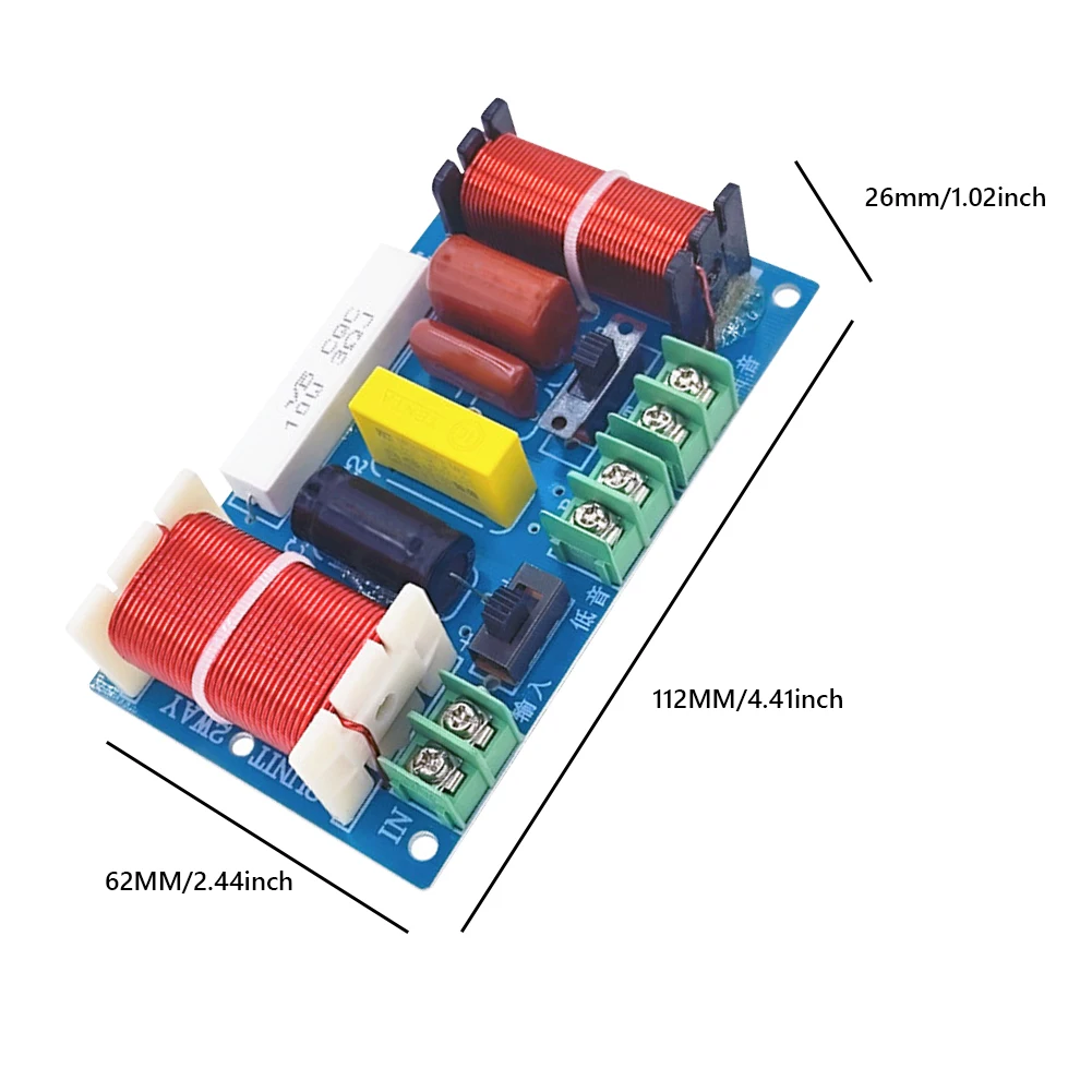 250 W 2-Wege-Lautsprecher Audio Frequenzteiler 2500–3000 Hz Audio HiFi Filter Platine Heimkino Audio Modifikation
