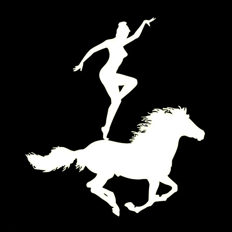 Animal Girl Riding Sticker High Quality Car Window Decoration Decal Personalized Pvc Waterproof Decal Black/white, 18cm*16cm