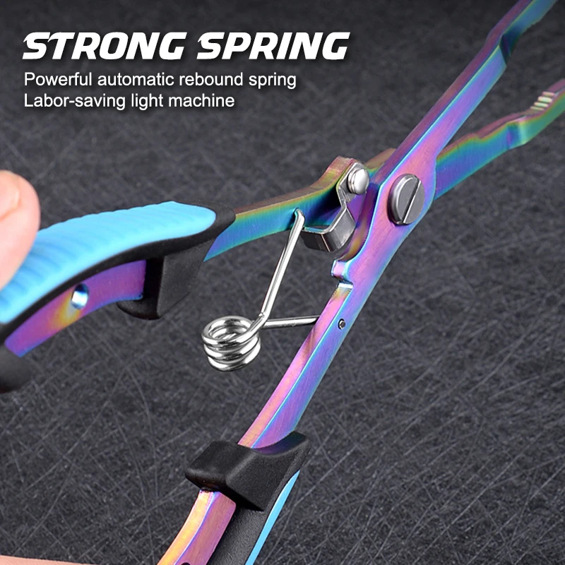 （Summer4）Multifunctional Straight Nose Fishing Pliers Stainless Steel Color Titanium Open Ring Long Pliers For Fish Control Hook