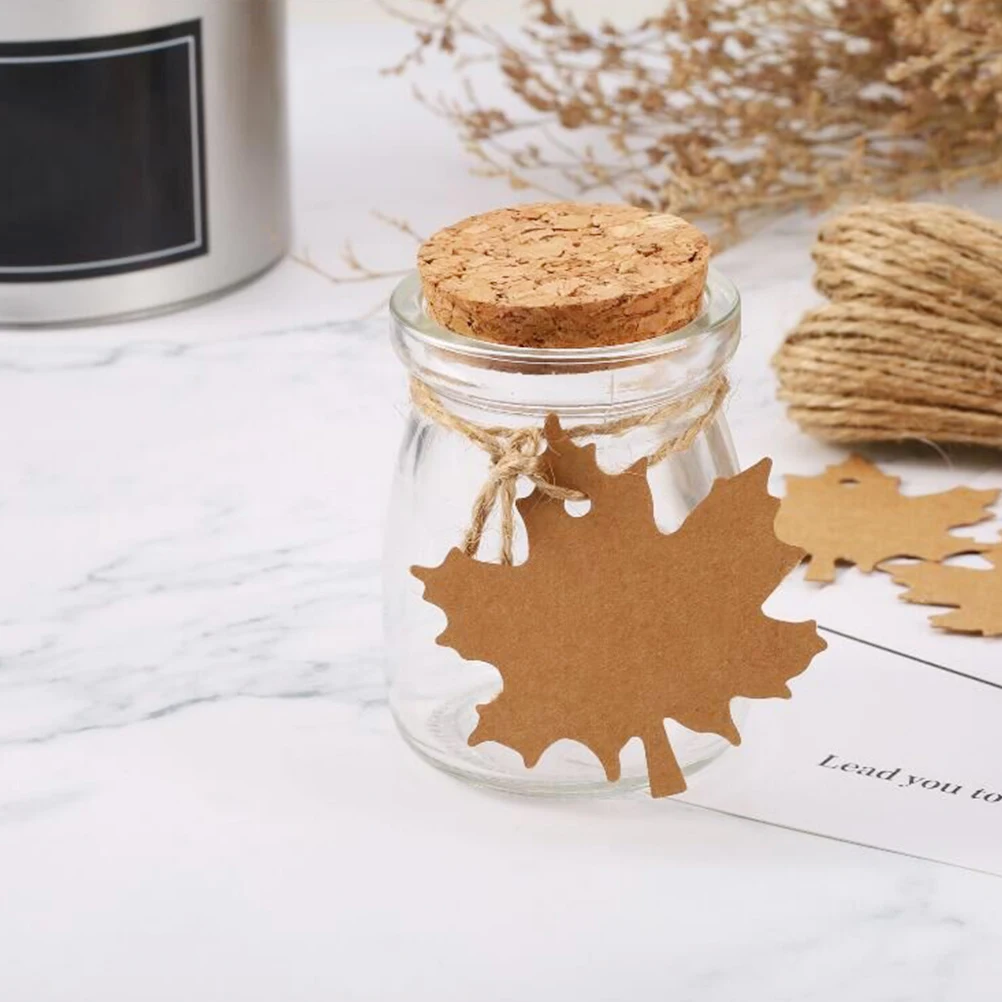 

100Pcs Kraft Paper Hanging Tags Vintage Fall Gift Tag for Baking Store Christmas Party Decoration Pre-Punched with Rope Holes