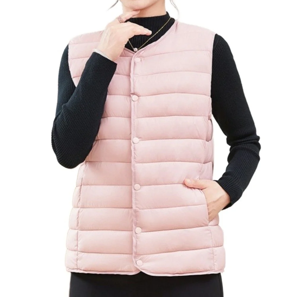 Round Collar Sleeveless Jacket Plus Size Ladies Cardigan Solid Round Collar Jacket Sleeveless Design Solid Color Pattern