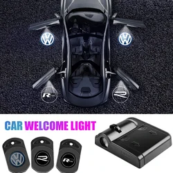 2pcs Magnetic Car Door Laser Projector Welcome Light Auto Accessories For VW Volkswagen R Rline Golf CC GTI Tiguan Passat GTI