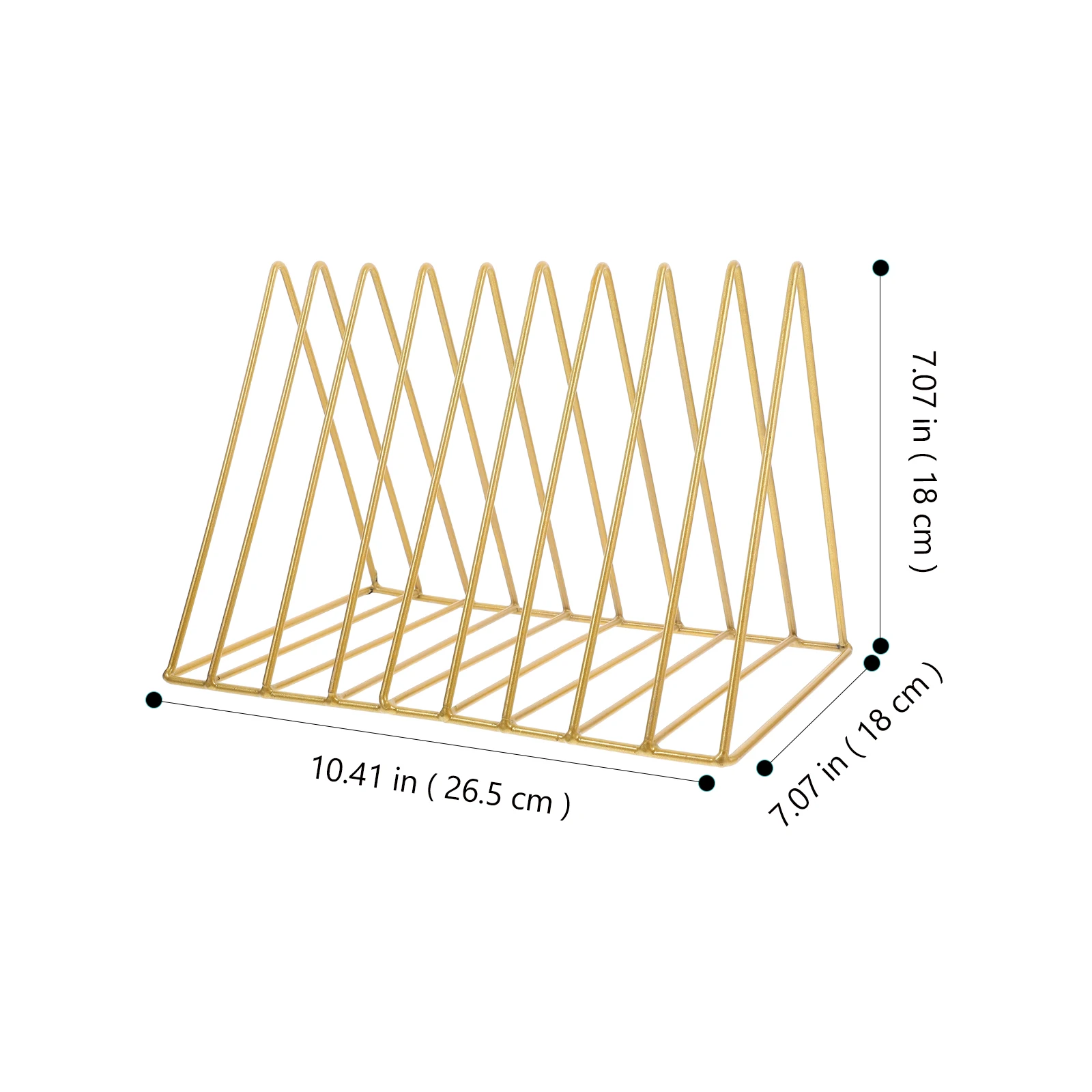 

Golden Wrought Iron Bookshelf Storage Rack Desktop Magazine ganizer Multi Function Holder Sturdy Metal Design Large Capacity