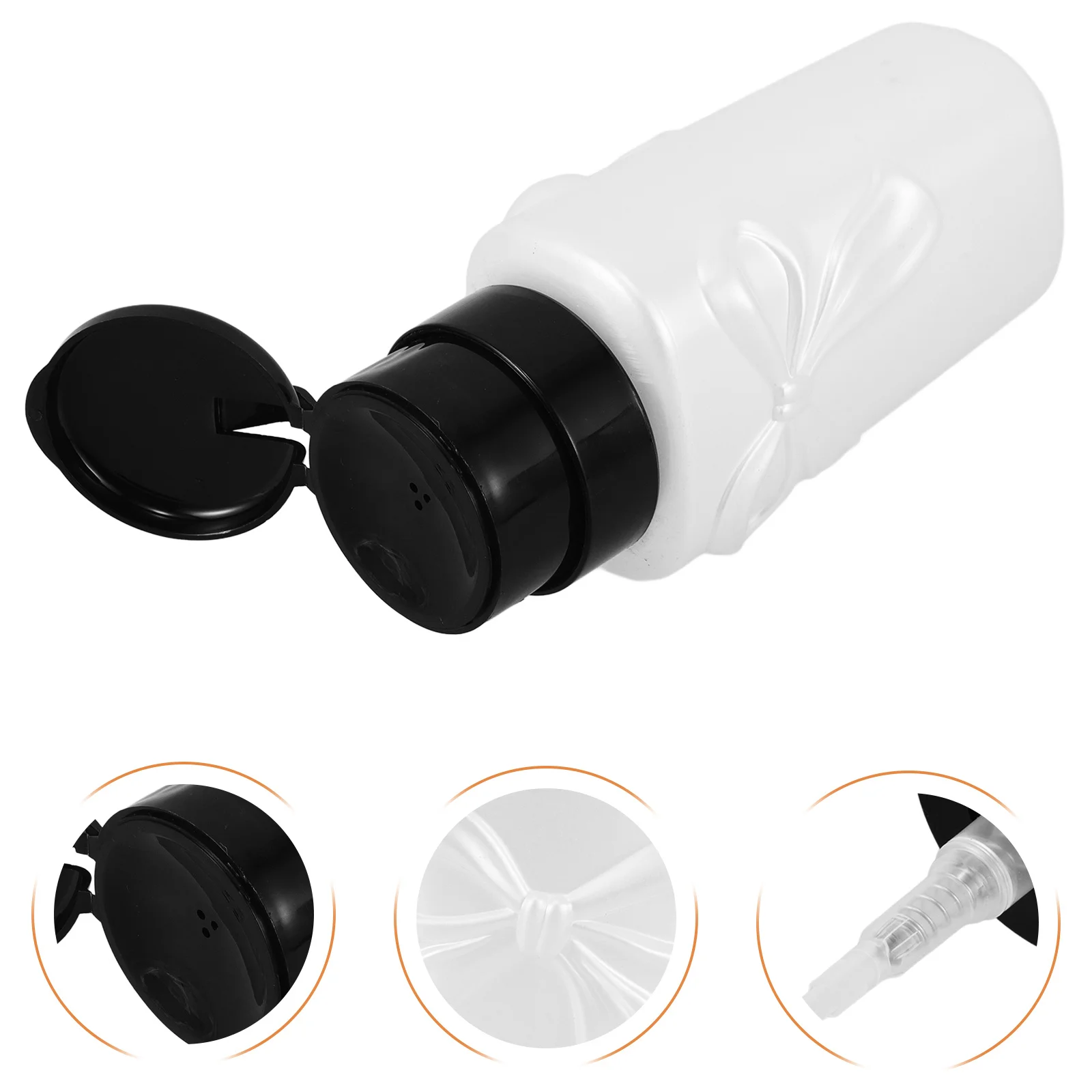 2Pcs Stylish Bowknot Nail Polish Remover Pump Bottle Secure Lock Travel Portable Makeup Cleaner Dispenser Makeup Cleaner Bottle