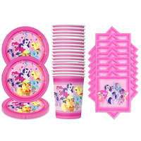 60pcs/lot My Little Pony Theme Boys Favors Cups Plates Happy Birthday Party Napkins Decoration Events Supplies