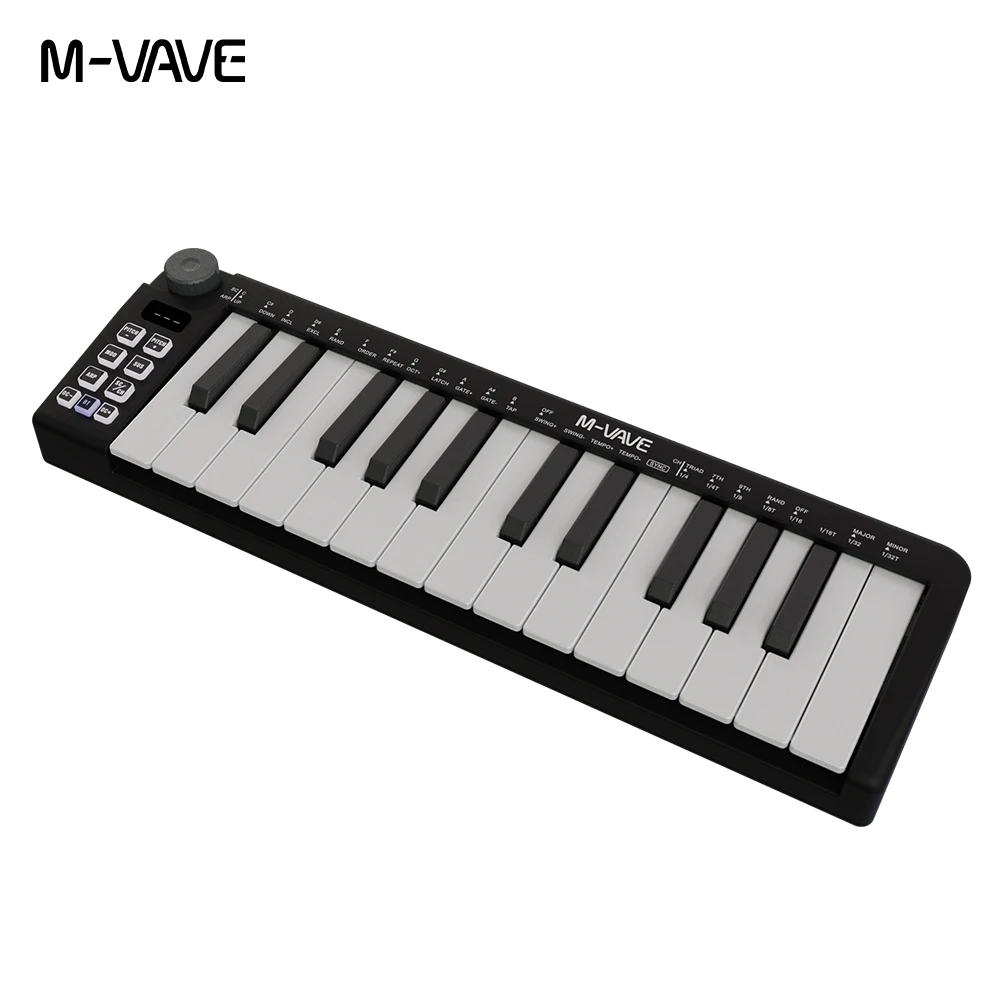 M-vave SMK-25 mini MIDI musical instruments keyboard 25 velocity sensitive keys Support wireless/USB connection portable sequenc