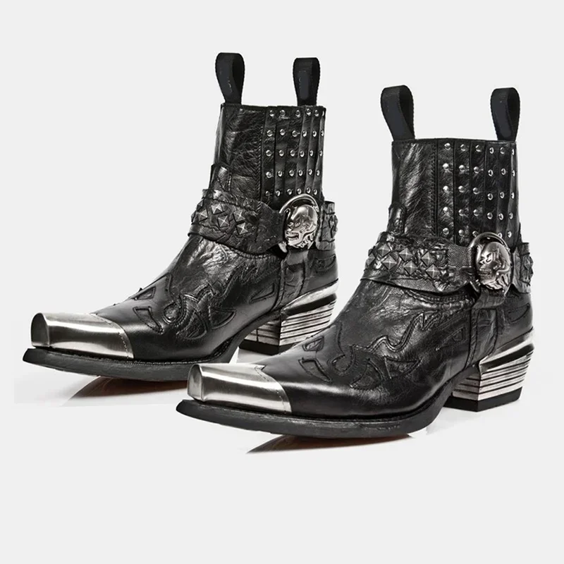 

Сапоги «Челси» с металлическими украшениями и шитьем, повседневные ботинки на платформе с квадратным носком, размер 35–44, черные эластичные ботинки в стиле панк