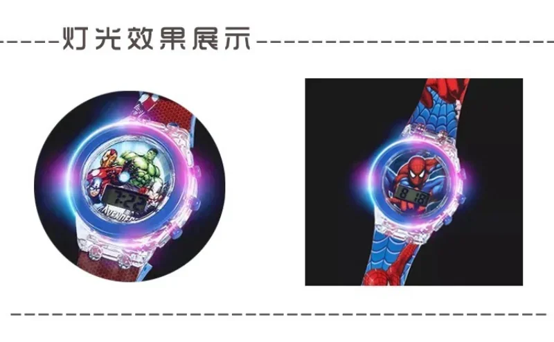 Disney Sports Digital Watch for Kids Spiderman Mickey Mouse Frozen Princess Car Toys Watches Boys Girls Flash Electronic Watch