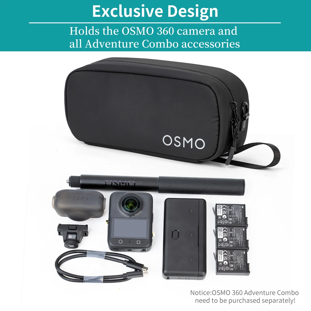 Torba transportowa do DJI Osmo 360 Adventure Combo, przenośna, wodoodporna, ochronna torba podróżna na kamerę sportową z paskiem do Osmo 360 — zdjęcie produktu 3