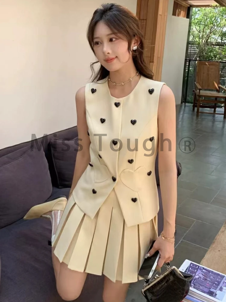 Elegant Vintage High Street 2 Piece Set Women Solid Casual Chic Mini Skirt Suit Female Slim Tops+High-waisted Skirt Summer New