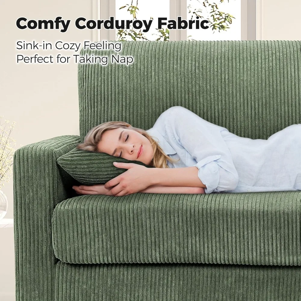 أريكة سروال قصير 70 بوصة، أرائك لغرفة المعيشة بدون مجموعة أدوات، أرائك مريحة لغرفة المعيشة مقاعد عميقة 21 بوصة، كبيرة الحجم #3