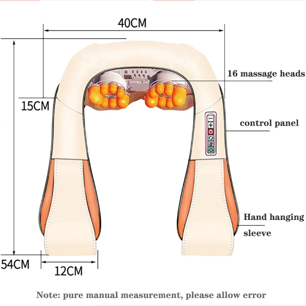 3D U자형 목 마사지기, 적외선 열 주무르기 등 마사지, 어깨 어깨 전기 지압 마사지, 가정용 자동차