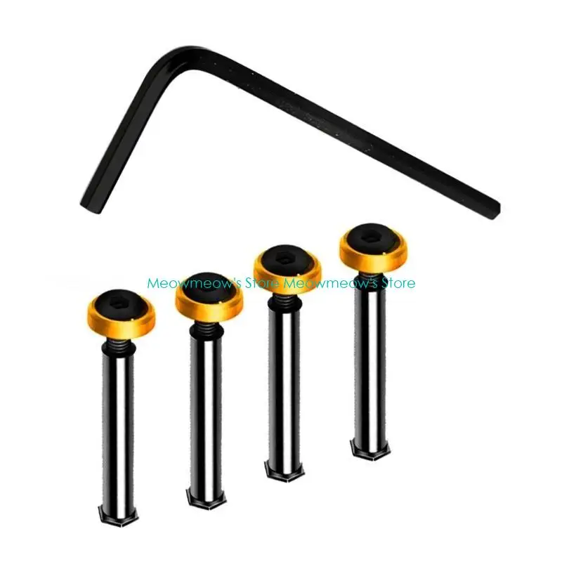 W91A 4pc Metal Screws for 25mm Thickness Computer Fan Mount Screws Double Locking Fasteners Chassis Fan Nut Screw