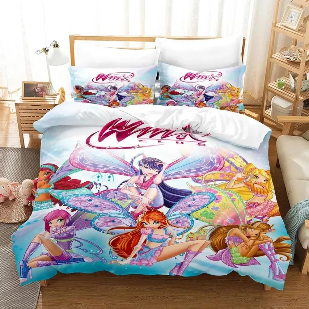 

3D Print Winx Saga Club Bedding Set Double Twin King Duvet Cover Comforter Pillowcase Boys Girls Adults Bedroom