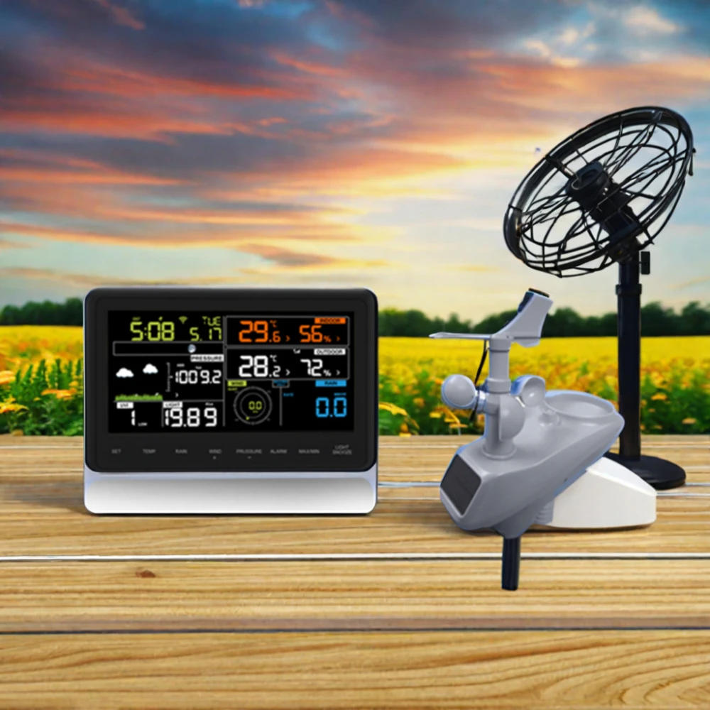 Estación meteorológica con aplicación WIFI TLF AW006, grabadora de temperatura LCD colorida para interiores/exteriores, higrómetro para uso doméstico