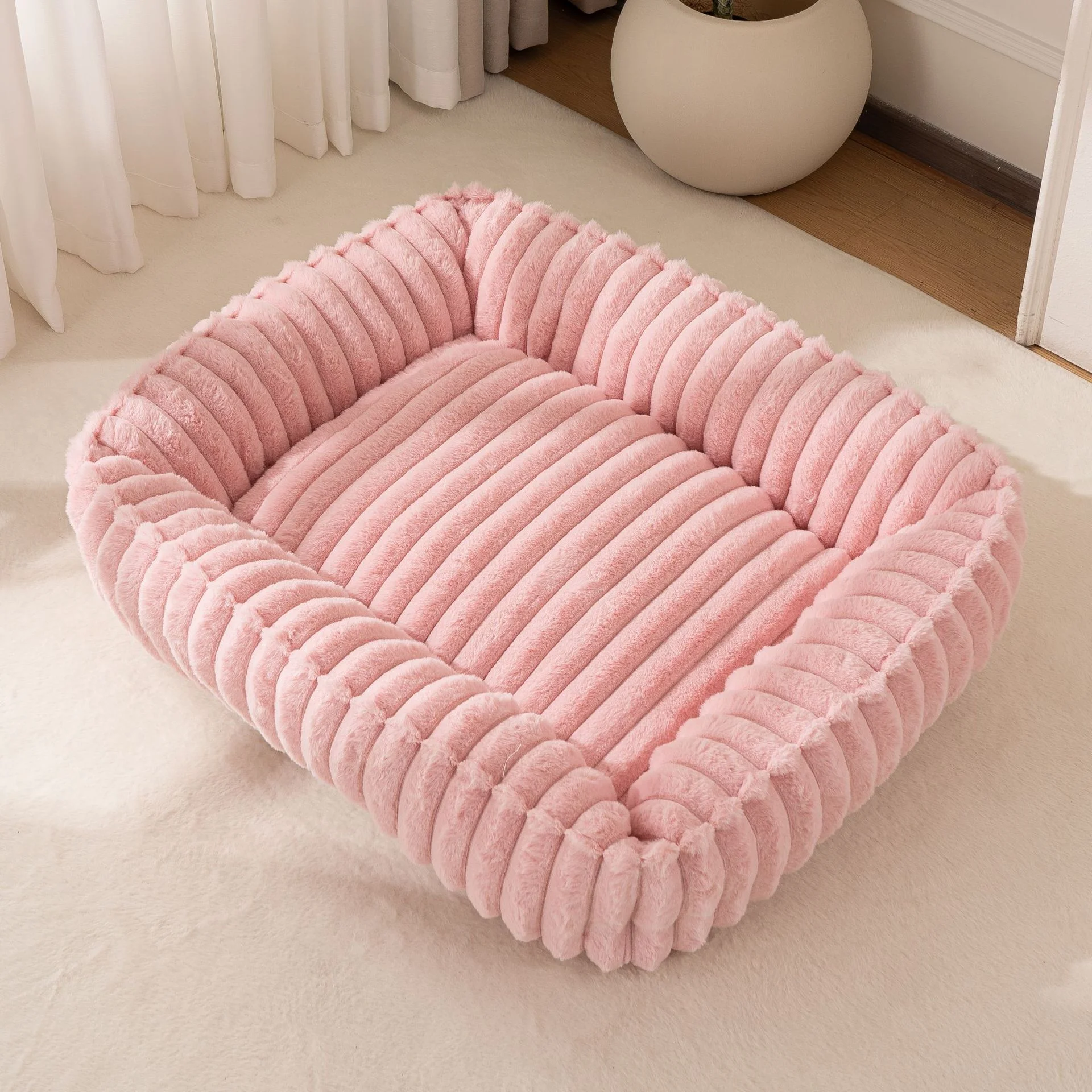 Cama retangular de pelúcia para cachorro, tapete quente de inverno, pequeno, médio e grande, para animais de estimação, canil, filhote de cachorro, sofacama, almofada para gato, animais de estimação, acessórios para sofá