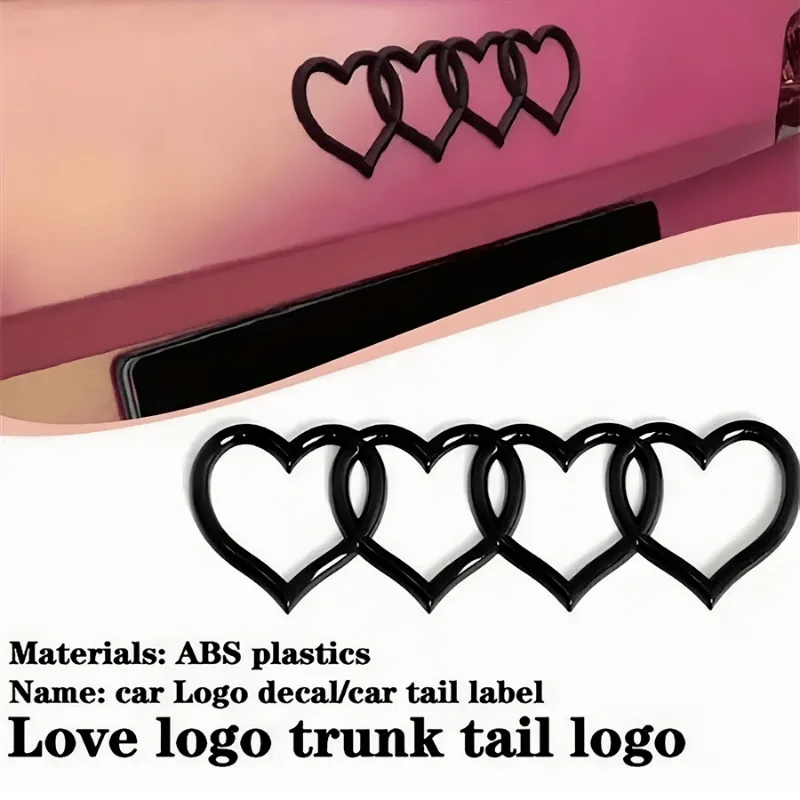 Audi logo modified Love four ring tail logo Caring type logo A3A4A6LQ5 decorative rear logo Tiktok