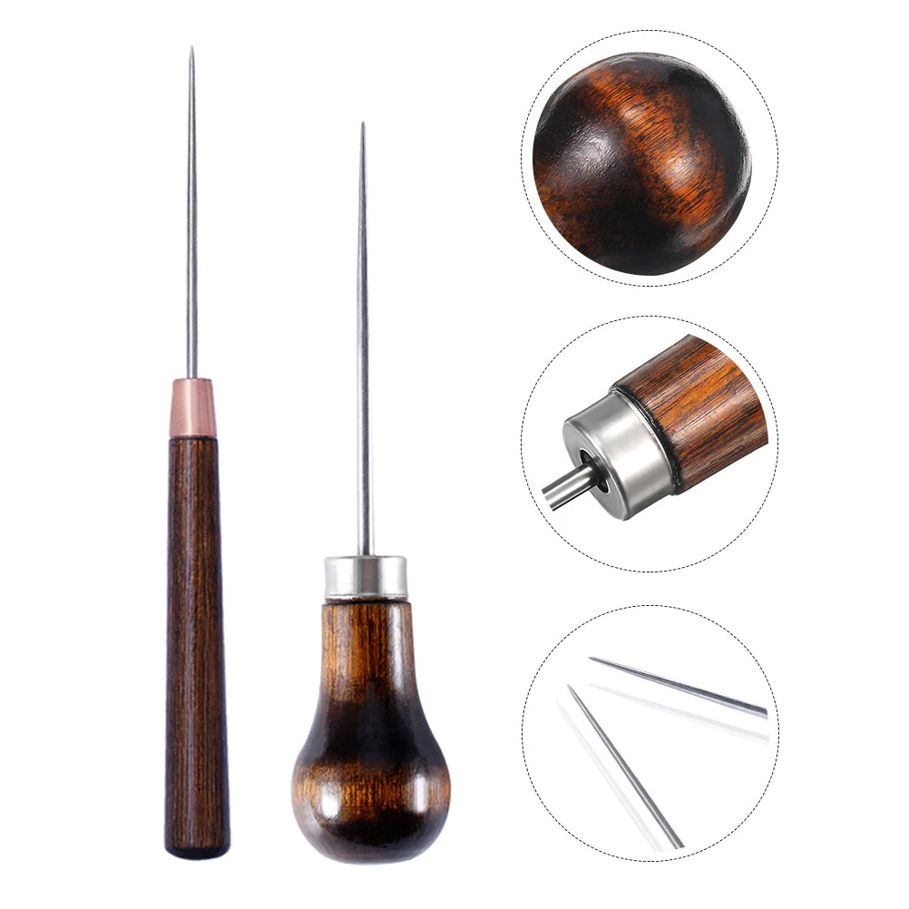 

Seam Ripper Handmade Wooden Handle Awl Repair Tools Stitching Scratch Awls Work