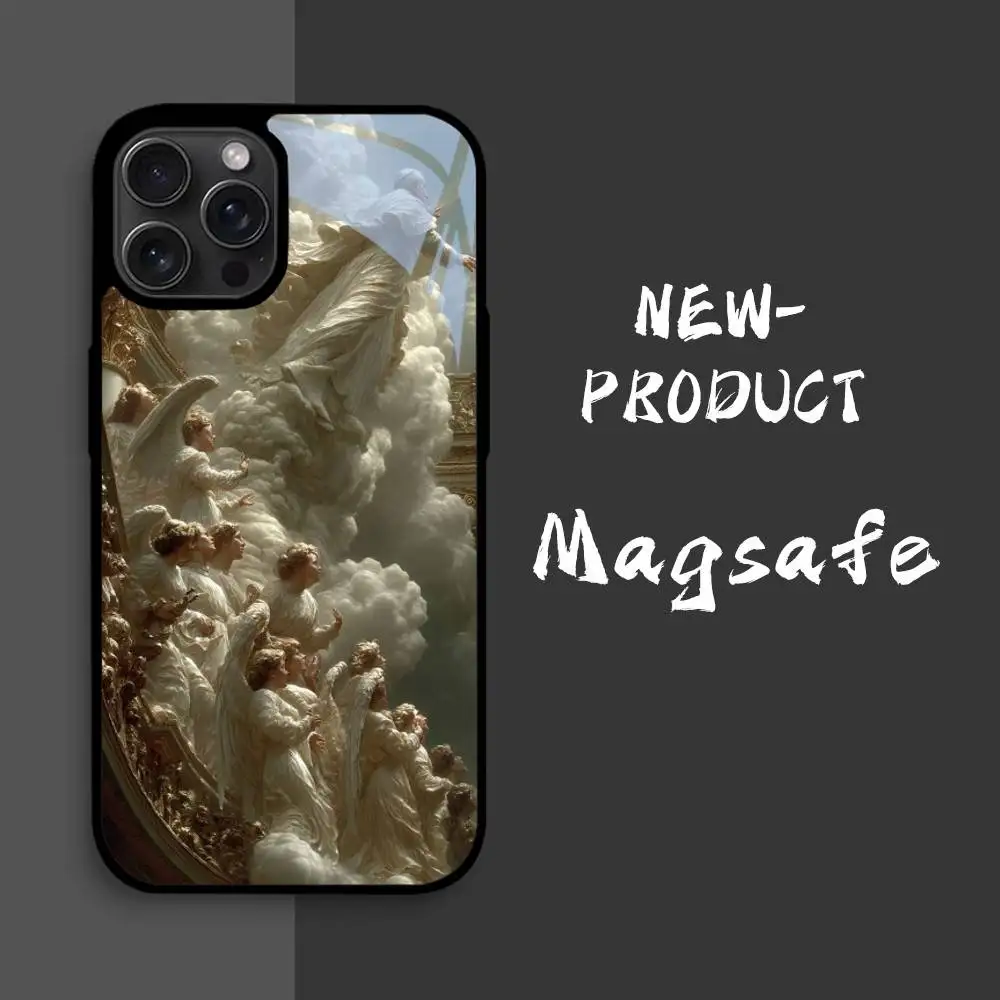 Super fajne luksusowe etui na telefon Black Angel Death Demon dla IPhone16 15 14 13 12 11 Pro Xs Max Mini XR X 7 8 Plus Luxury Mirror Har