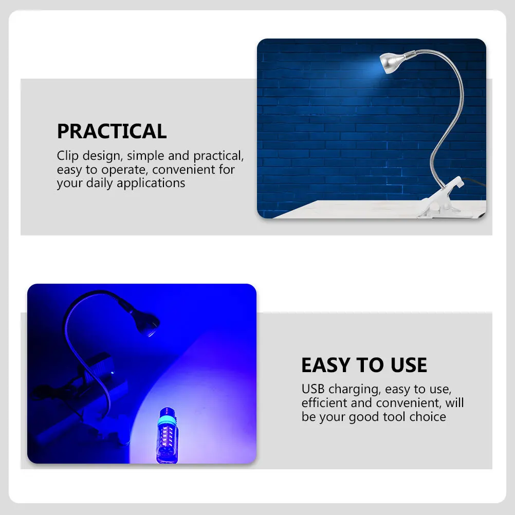 

Uv Curing Lamp Clip Style for DIY Glue Drying Uv Nail Dryer Light Repair Tool Fluorescer Repair Cure Portable