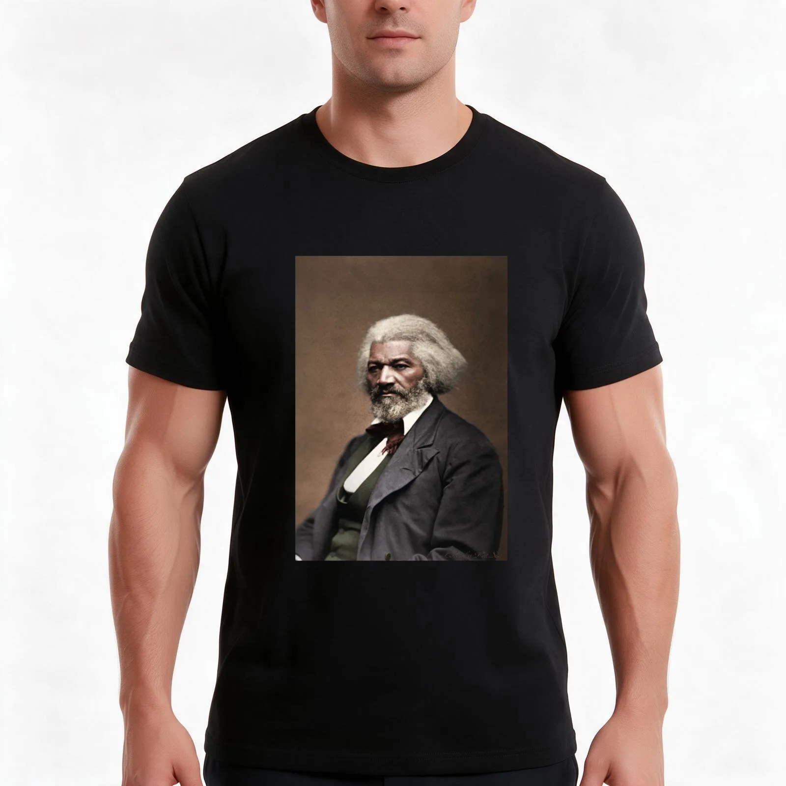 Frederick Douglass 1818-1895 T-Shirt Summer Casual Cotton Tee Oversized Streetwear Tops Vintage Graphic Print 100% Cotton