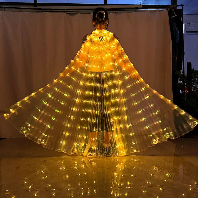 Isis Wing LED Neon Colorful Cloak Adult Child Dancers LED Luminous Butterfly Wings Stage Performance Props Belly Dancing Costume