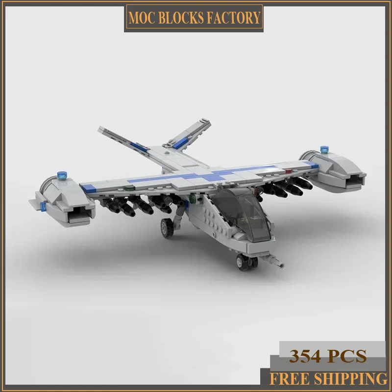 Military Series Moc Building Blocks Attack Tilt Jet Model Technology Aircraft Bricks DIY Assembly Fighter Toy For  Gifts