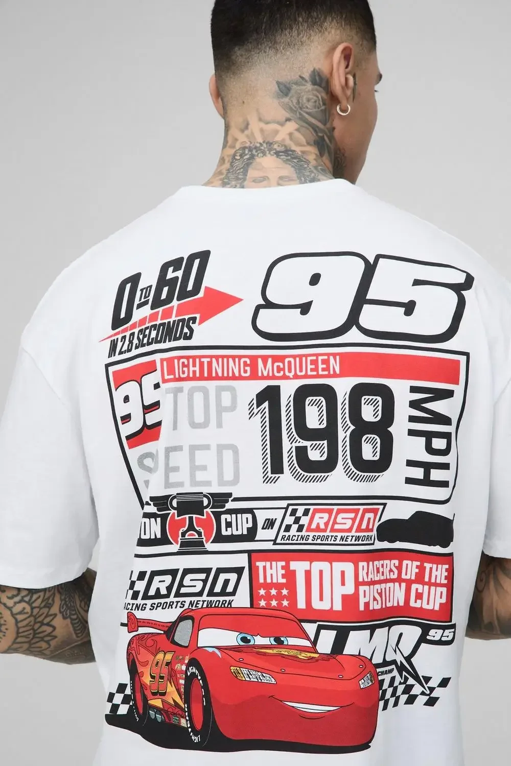 

2026 Summer Disney Cars Lightning McQueen 100% Cotton Printed Short-sleeved T-shirt Boys and Girls Parent-child Top Y2k