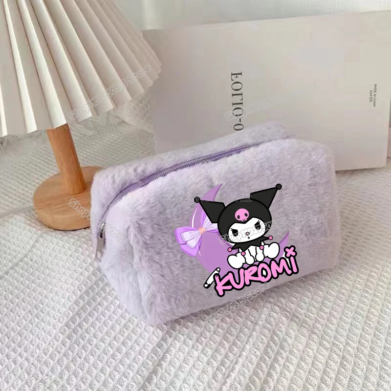 

Косметичка Kawaii Kuromi: Милая мультяшная женская сумка-клатч для макияжа, портативный дорожный несессер для хранения косметики, женские косметички для туалетных принадлежностей