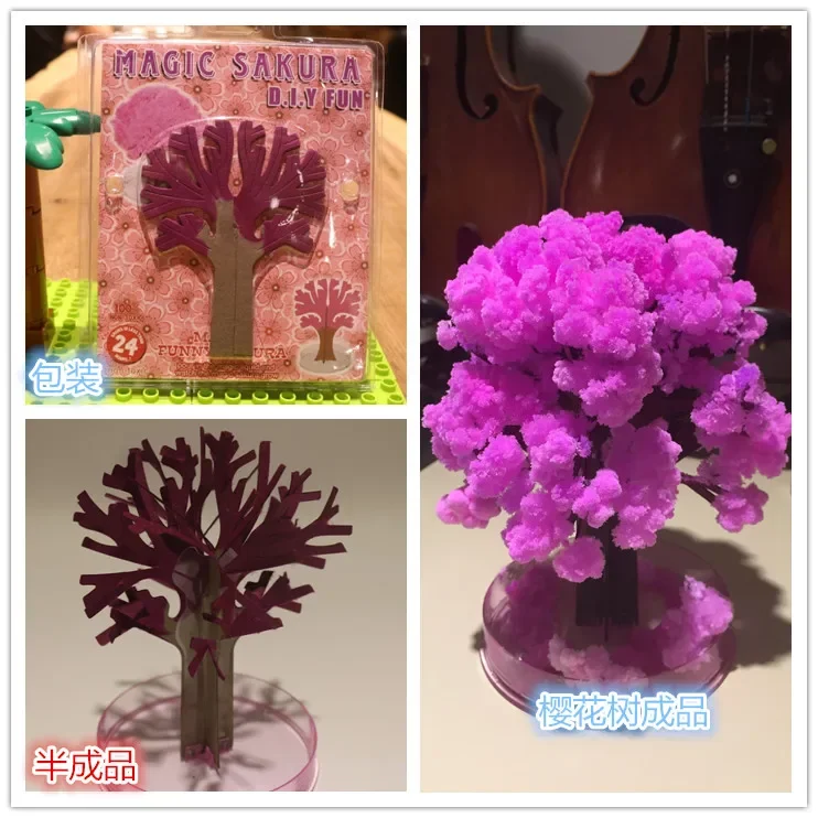 The Magic Growth Tree Magic Growing Paper Sakura 12*12cm 50g Funny Kids Gift Science Education For Learning