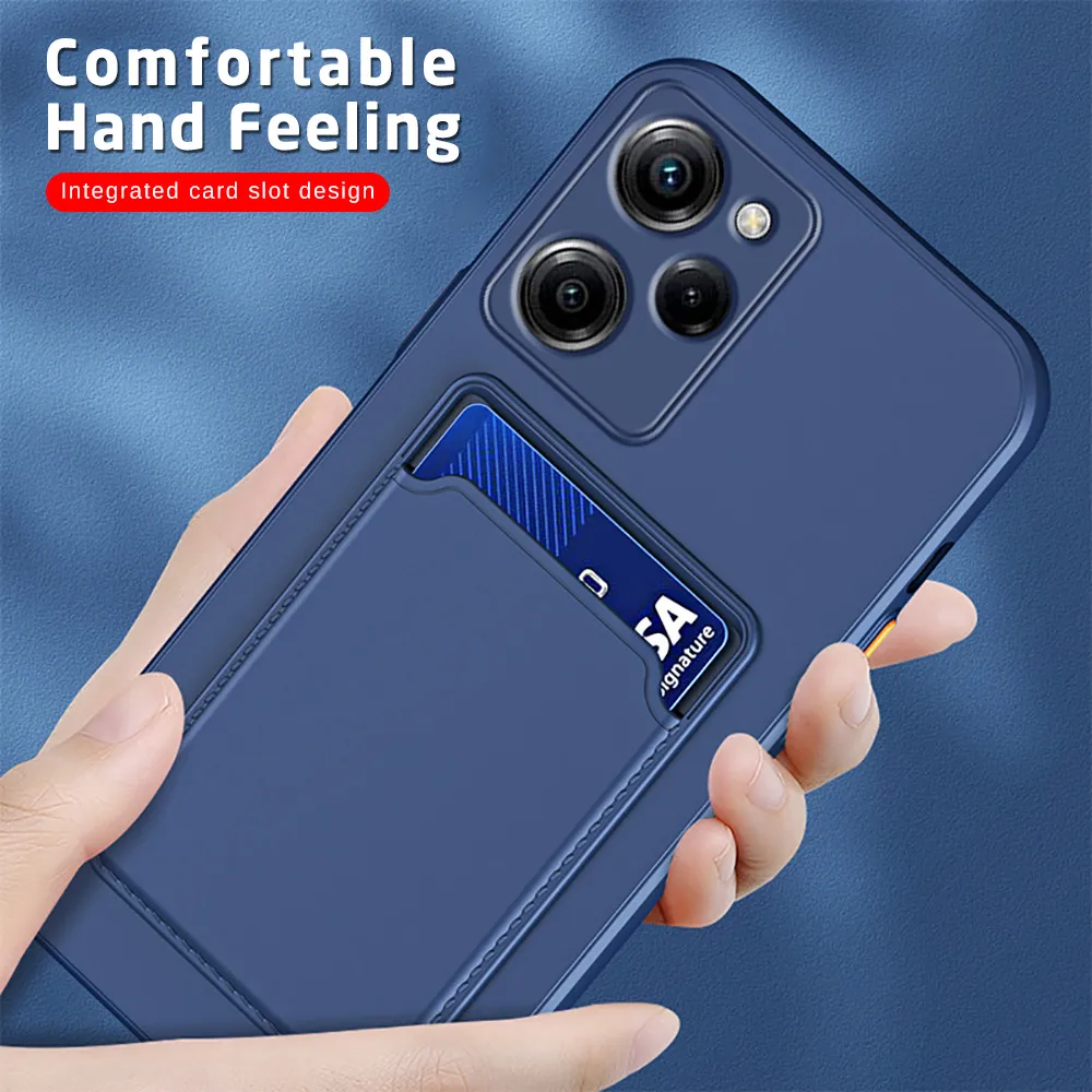 PocoX5Pro Case Silicone Soft Card Wallet Back Cover For Poco X5 Pro PocoX5 X5Pro Little Poko X 5 5X Pro 5G Camera Protect Fundas