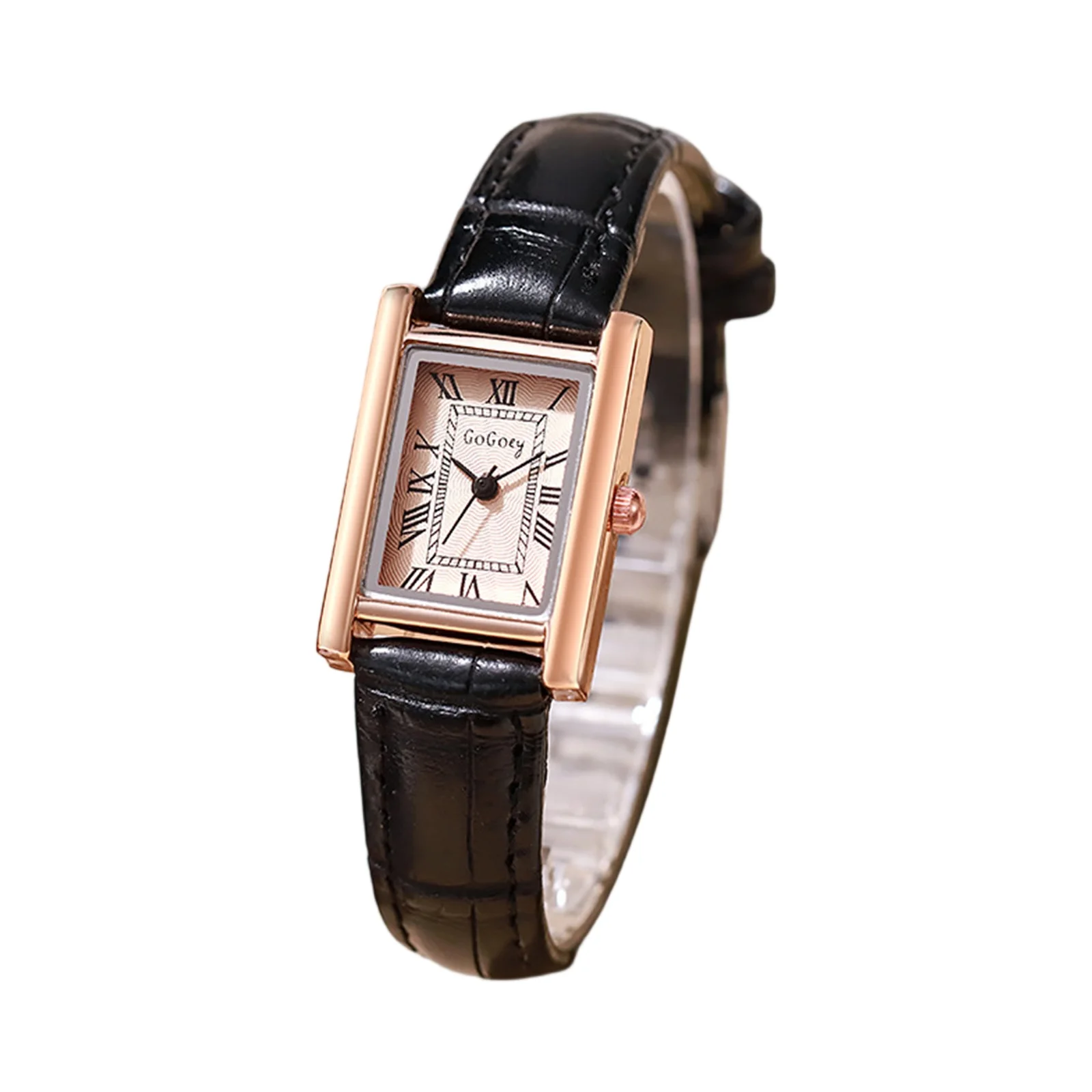Womens PU Leather Strap Casaul Simple Wrist Watch Small Thin Analog Bracelet Quartz Watch Dainty Holiday Birthday Gifts