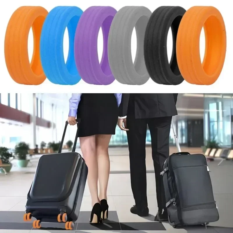 Silicone Wheels Protector Luggage Reduce Noise Trolley Case Silent Caster Sleeve Travel Luggage Suitcase Accessories New