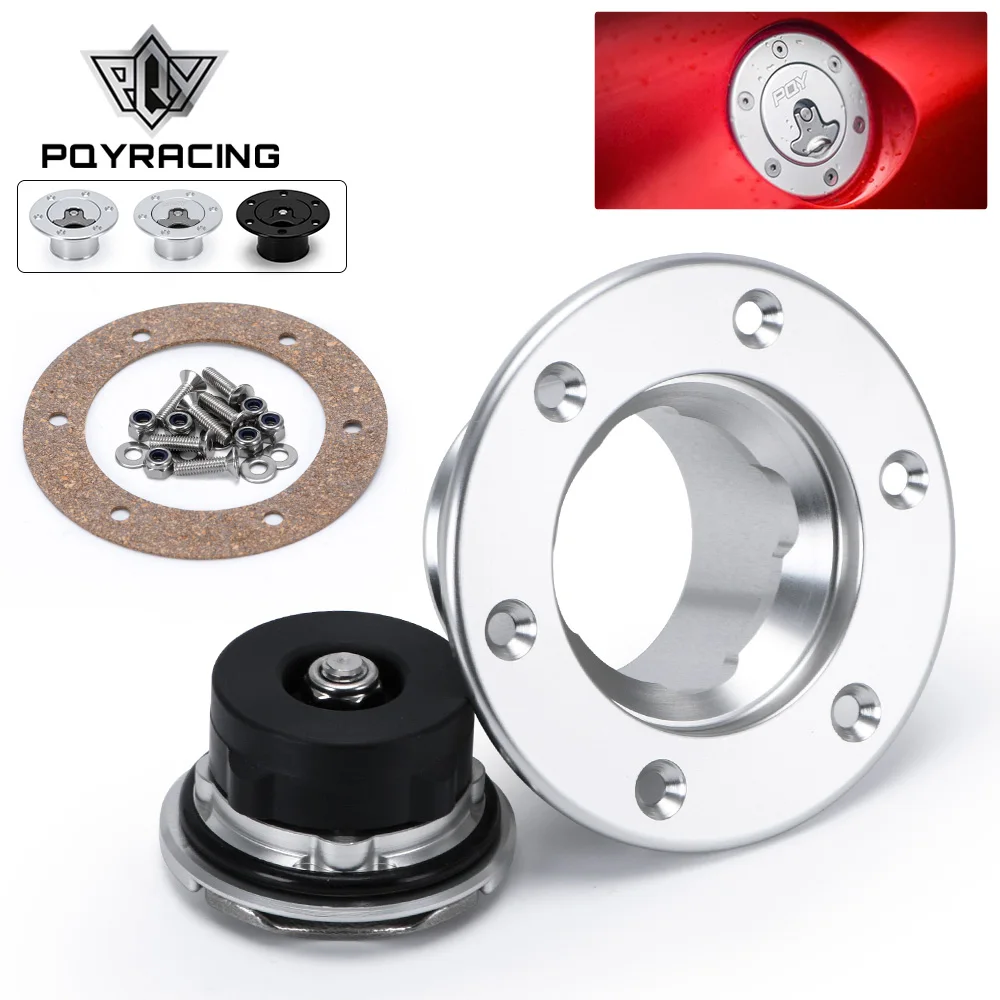 PQY - New Aluminum Billet Fuel Cell / Fuel Surge Tank Cap Flush Mount 6 bolt Surface Oxidation Opening ID 35.5mm PQY-SLYXG01