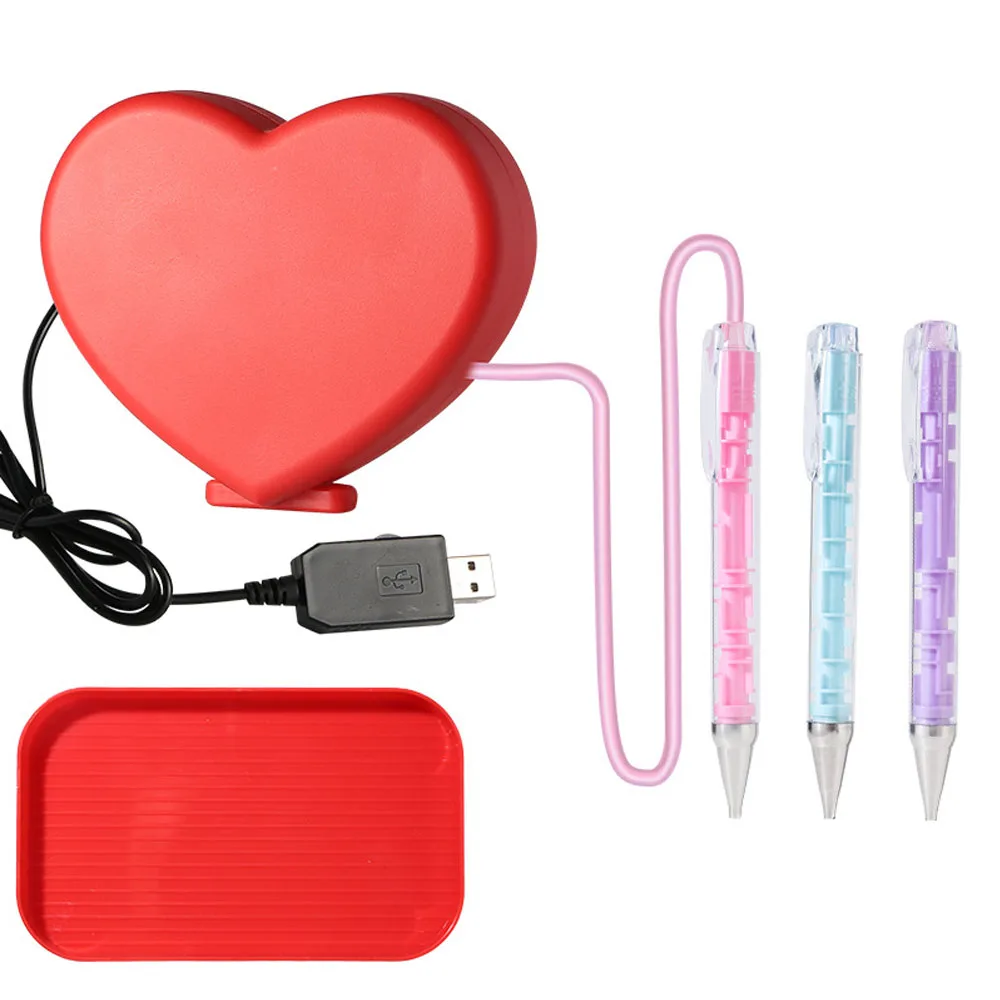 

Heart-Shaped LED Diamond Painting Light Pad Set, USB-Powered Light Board with Drill Pens and Bead Tray, 5D Diamond Art Tools