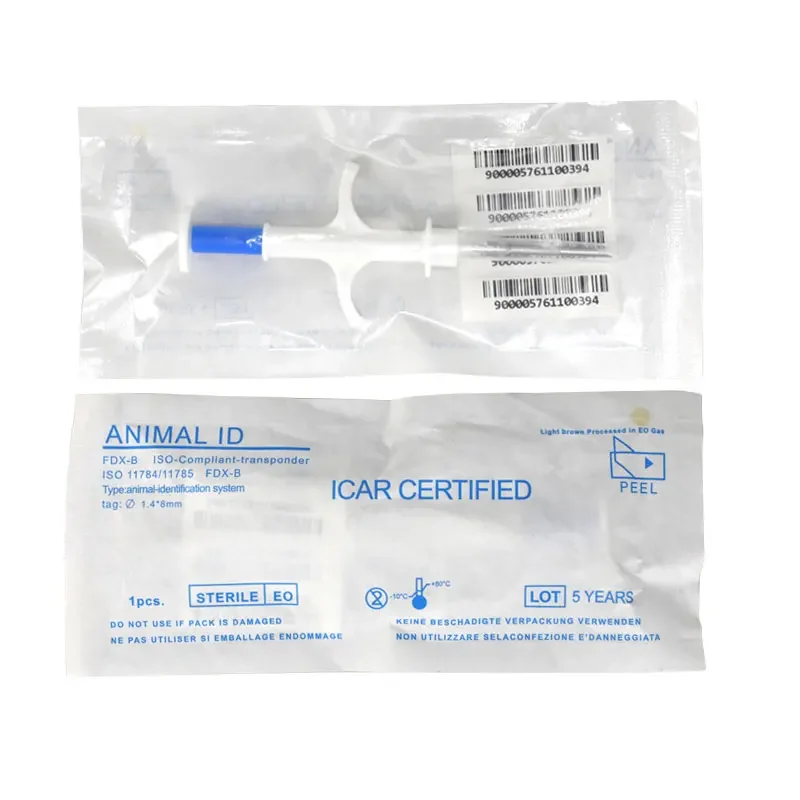 100pcs Animal EM4305 Microchip International Standard 134.2KHz FDX-B Pet Identification Chip Syringe Microchip for Dogs