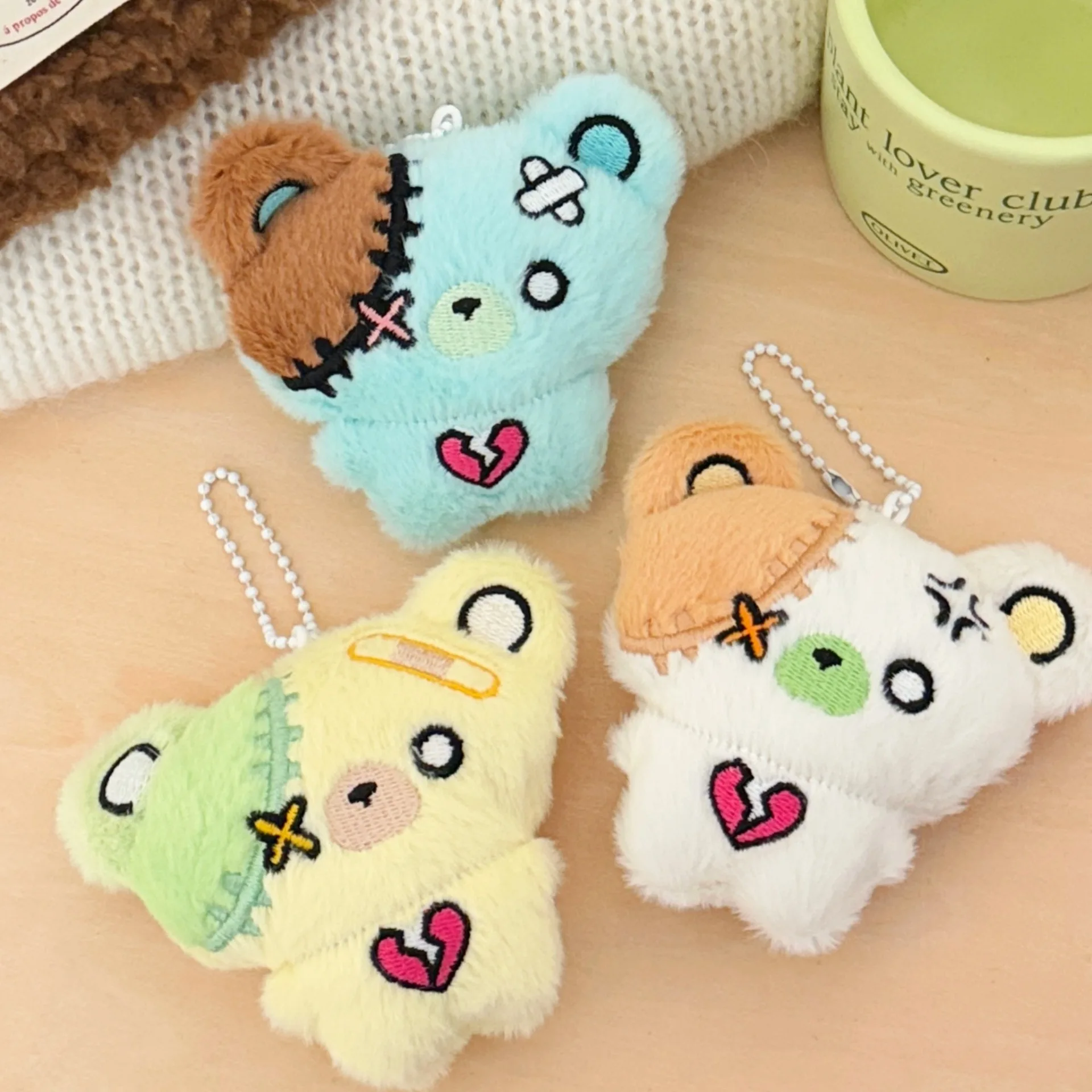 Mignon dessin animé ours poupée jouet pendentif drôle ours en peluche porte-clés fille coeur sac décoration pendentif Animal en peluche jouet enfants cadeau