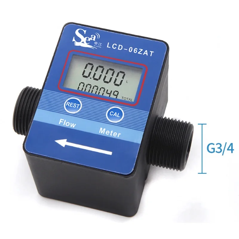 G1/2 G3/4 Inch LCD Digital Flowmeter Flow Sensor Water Milk Oil Flow Measuring Instruments Tools