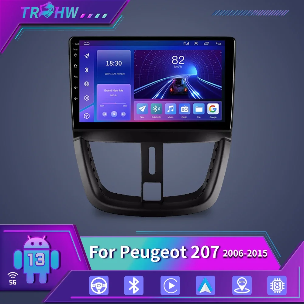 

For Peugeot 207 CC 207CC 2006 - 2015 Multimedia Car Radio Video Player DSP RDS Stereo AutoRadio Android 13