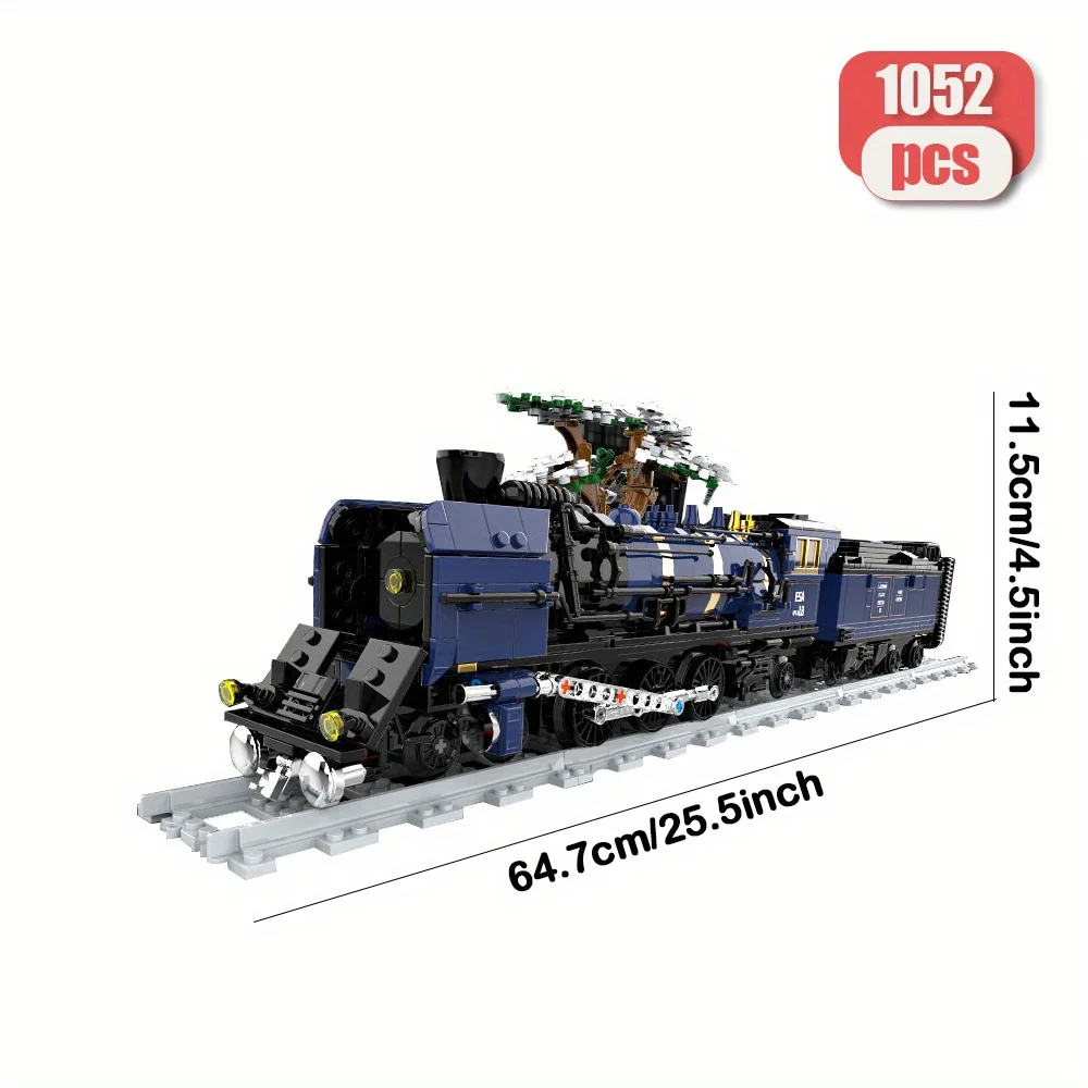 تكنيك 1052 قطعة مجموعة ألعاب مكعبات البناء التكنولوجيا العالية المشرق اكسبرس قطار البخار الطوب قاطرة هدية الرجعية المثالية