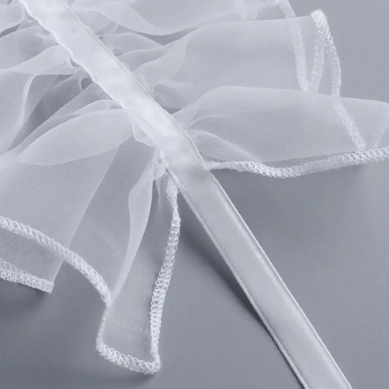 

B95F Elegant Mesh Gauze Ruffled Faux Collar for Medieval Costume and Historical Event