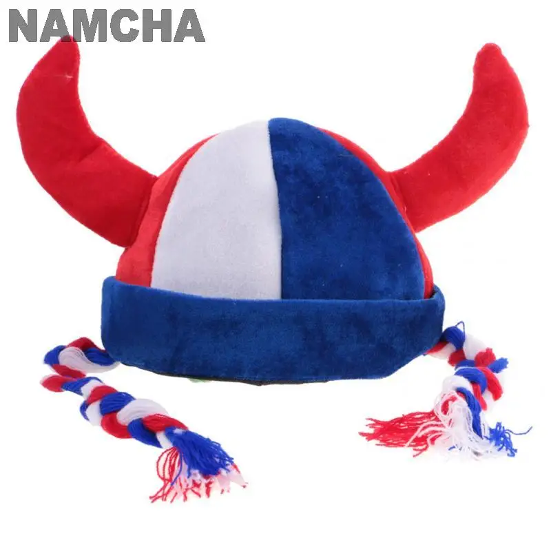 Men France Fans League Cosplay Wig Mustache Hat Suit Funny Blue White Red Quirky Costume Accessories Ball Game Sports Decoration