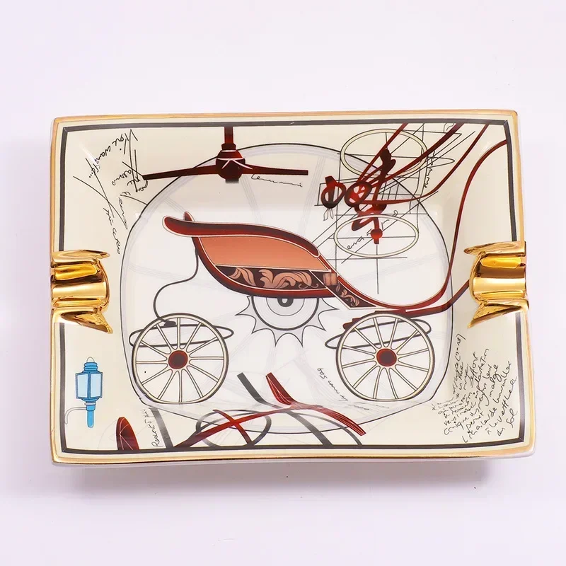 

Cigar ashtray accessories European style creative ceramic ashtray painted home desktop gift box