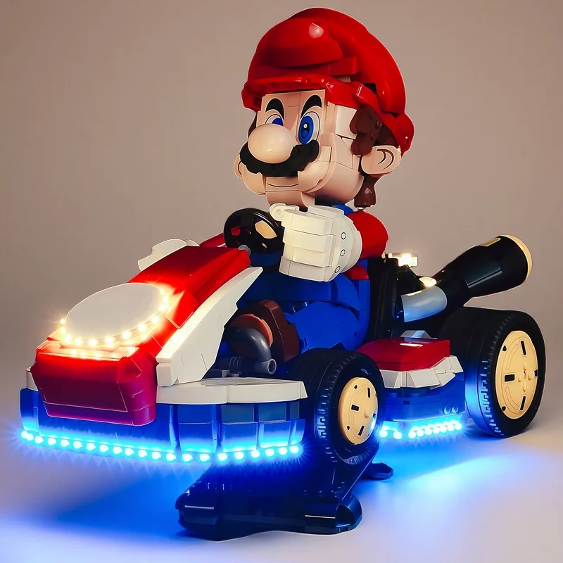 

(Blocks not included) 5V LED Light (No Model) For LEGO Mario Kart Mario & Standard Kart 72037 Decorative lights With battery box