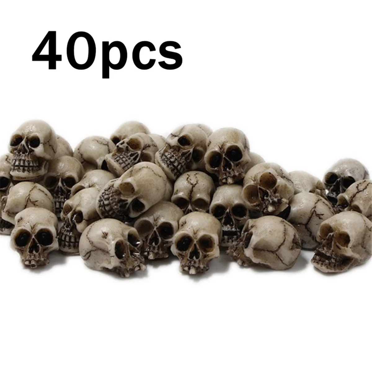 Crânios De Esqueleto Realistas Para O Halloween, Crânio Humano, Decoração De Mesa, 40Pcs