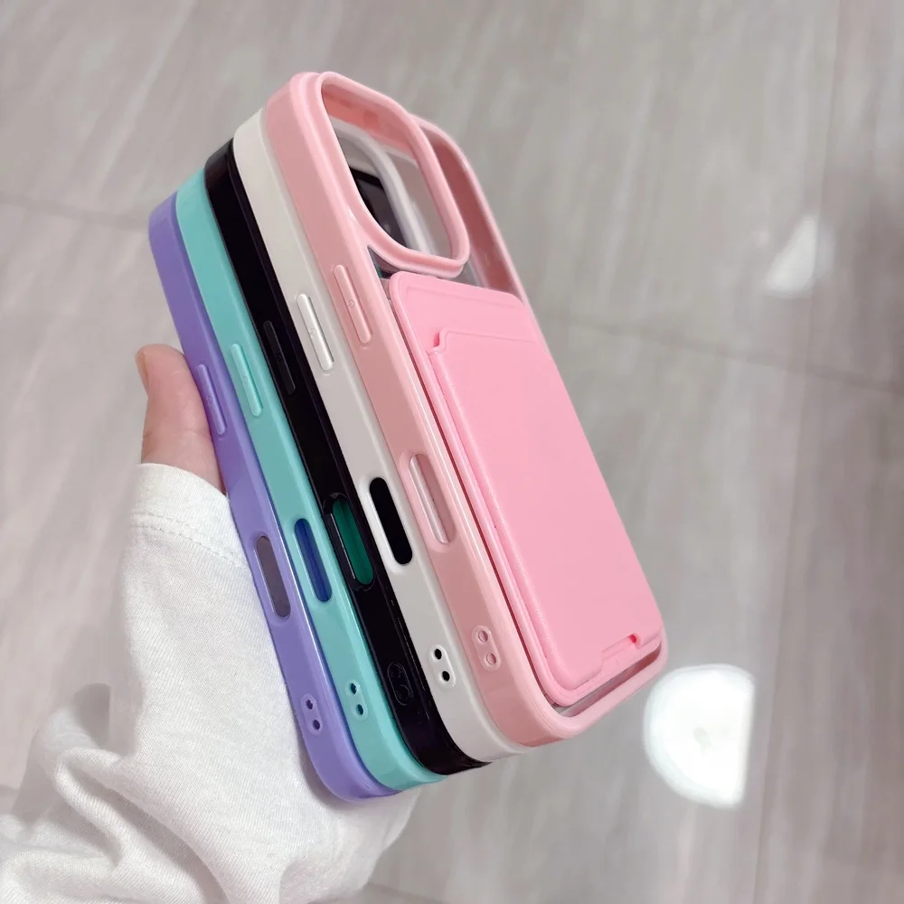 الفاخرة كاندي حافظة للبطاقات محفظة جراب هاتف آيفون 17 16 15 14 13 12 11 برو ماكس XS XR X 7 8 زائد للصدمات الوفير حالات غطاء #5