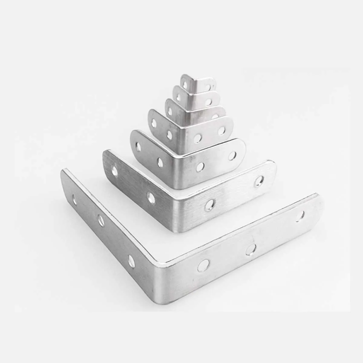 90 Degree Right Angle Thickened Perforated Home Decoration Layer Board 201 Stainless Steel L-shaped Corner Code Fixed Connector