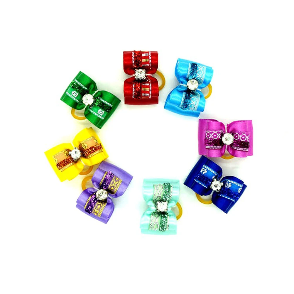 

5pcs Pet Band Bowknot Design Christmas Tie Cloth Accessory For Dog Puppy Stylish Hold Hair In Place Dog Accessories Pet Hair